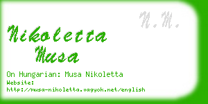 nikoletta musa business card